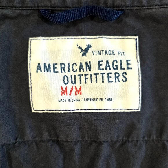 American Eagle Outfitters Solid Black Long Sleeve Button Up Dress Shirt Size M - Picture 5 of 7